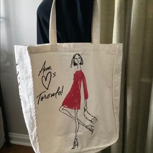 Ann Taylor Canvas Tote Bag “Ann 💗s Toronto” EUC